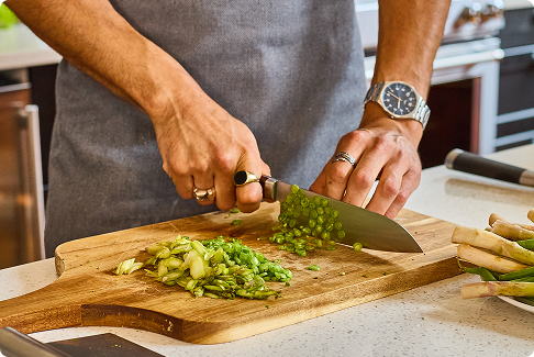 Shef cooking in kitchen